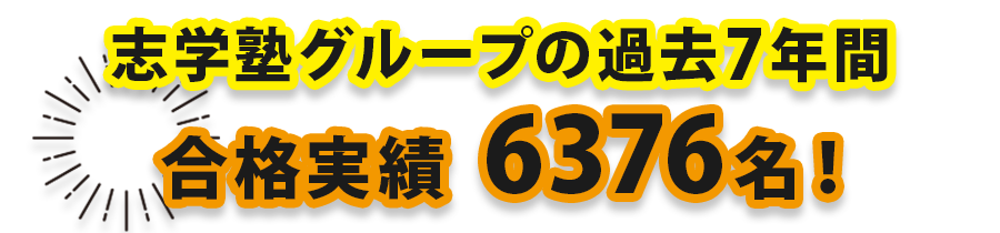 志学塾グループの過去7年間　合格実績　6376名！